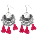 Jeweljunk Pink Thread Afghani Tassel Earrings - 1308366C