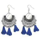 Jeweljunk Blue Thread Afghani Thread Earrings - 1308366D