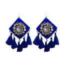 Jeweljunk Blue Thread Austrian Stone Thread Earrings - 1308368D
