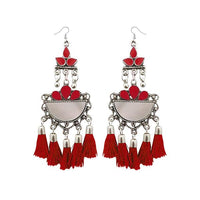 Jeweljunk Thread Meenakari Afghani Tassel Earrings - 1308370E