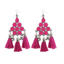 Jeweljunk Pink Thread Meenakari Afghani Tassel Earrings - 1308371C