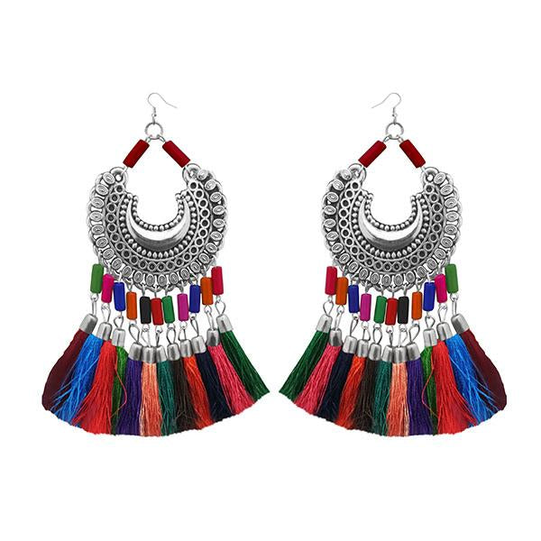 Jeweljunk Multi Thread Afghani Tassel Earrings - 1308373A