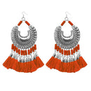 Jeweljunk Orange Thread Afghani Tassel Earrings - 1308373E