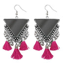 Jeweljunk Pink Thread Afghani Tassel Earrings - 1308374C
