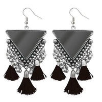 Jeweljunk Black Thread Afghani Tassel Earrings - 1308374E