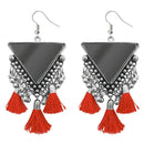 Jeweljunk Orange Thread Afghani Tassel Earrings - 1308374F