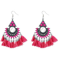 Jeweljunk Thread Meenakari Afghani Tassel Earrings - 1308375J