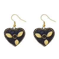 Urthn  Purple Resin Stone Gold Plated Dangler Earrings - 1308386C