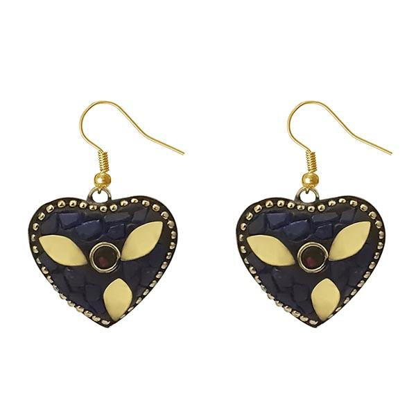 Urthn  Purple Resin Stone Gold Plated Dangler Earrings - 1308386C