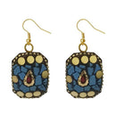 Urthn Blue Resin Stone Gold Plated Dangler Earrings - 1308387D