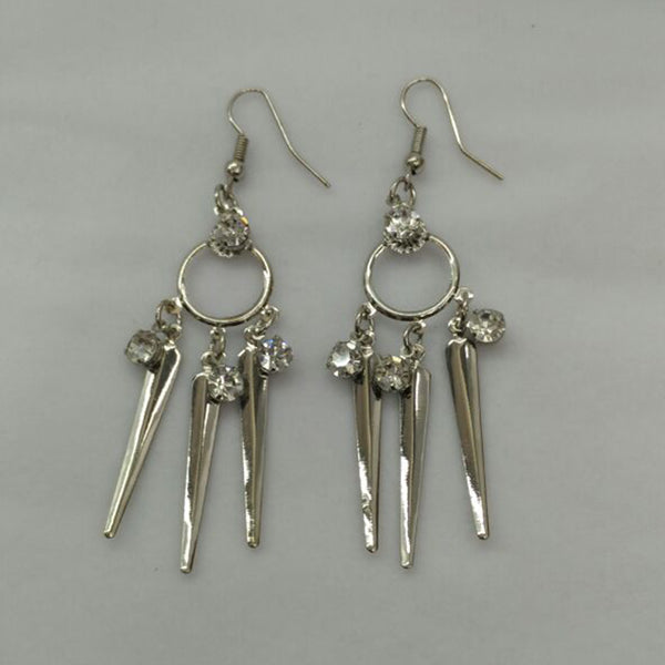 Urthn Silver Plated Austrain Stone Dangler Earrings