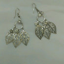 Urthn Silver Plated Anstrain Stone Leaf Design Dangler Earrings