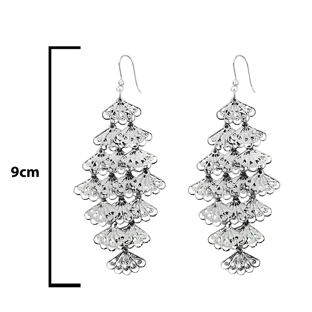 Urthn Silver Plated Designer Dangler Earrings