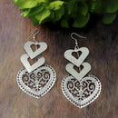 Urthn Silver Plated Heart Shape Dangler Earrings