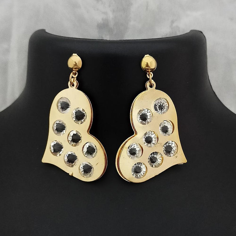 Kriaa Gold Plated Heart Shape Stud Earrings  - 1308712A