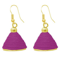 The99jewel Purple Gold Plated Thread Earrings - 1309015C