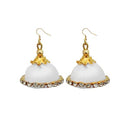 Jeweljunk White Thread Gold Plated Thread Earrings - 1309074R