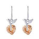 Kriaa Brown Austrian Stone Silver Plated Dangler Earrings - 1309107B