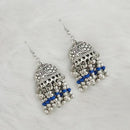 Jeweljunk Silver Beads Oxidised Jhumki Earrings - 1309342B