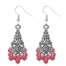 Jeweljunk Silver Plated Pink Beads Jhumki Earrings - 1309372A