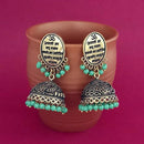 Jeweljunk Green Beads Gold Plated Jhumki Earrings - 1309383F