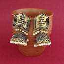 Jeweljunk White Beads Gold Plated Jhumki Earrings - 1309384C