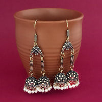 Jeweljunk White Beads Gold Plated Jhumki Earrings - 1309385A