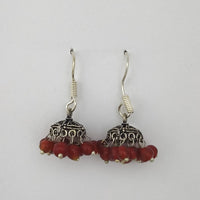 Kriaa Beads Silver Plated Jhumki Earrings