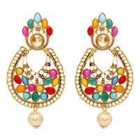 Kriaa Austrian Stone Kundan Navrang Dangler Earrings -1309803