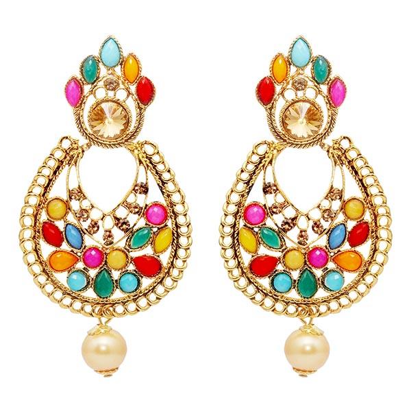 Kriaa Austrian Stone Kundan Navrang Dangler Earrings -1309803