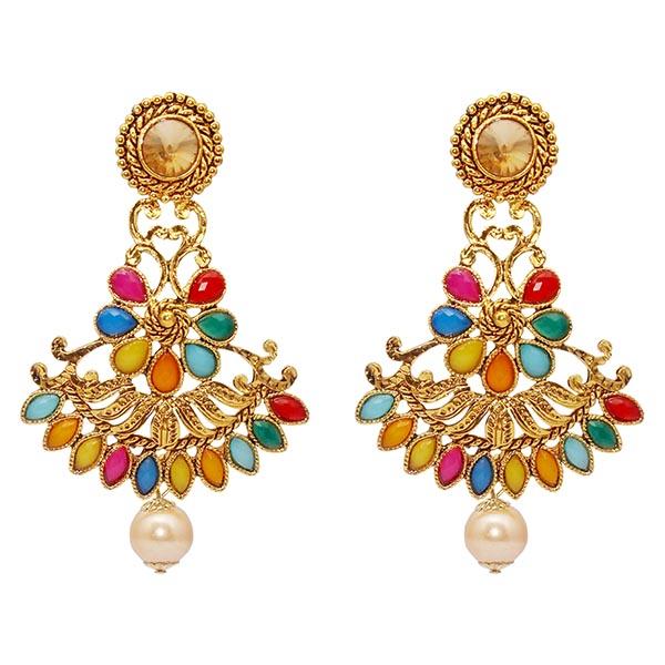 Kriaa Austrian Stone Kundan Navrang Dangler Earrings -1309806