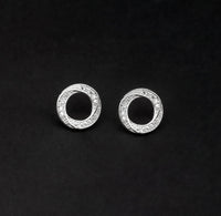 Urthn Austrian Stone Rhodium Plated Stud Earrings - 1309901B
