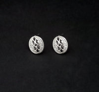 Urthn Austrian Stone Rhodium Plated Stud Earrings - 1309902B