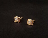 Urthn Gold Plated Austrian Stone Stud Earrings - 1309905A