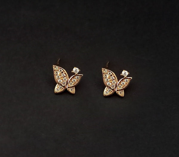 Urthn Butterfly Shape Gold Plated Stud Earrings - 1309910A