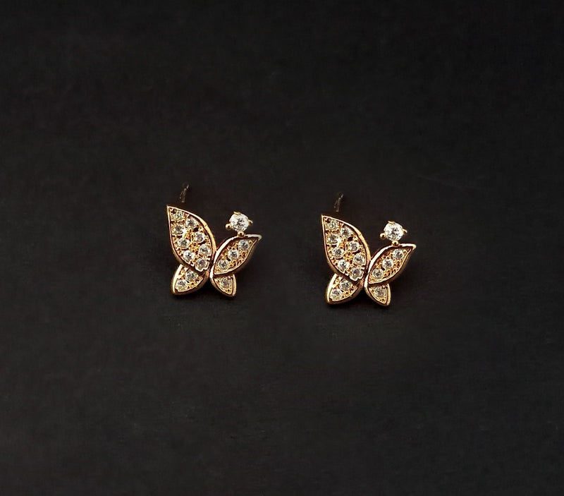 Urthn Butterfly Shape Gold Plated Stud Earrings - 1309910A