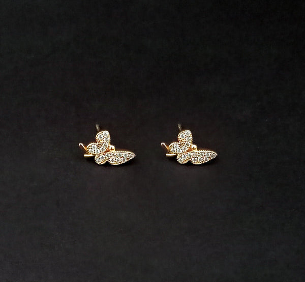 Urthn Butterfly Shape Gold Plated Stud Earrings - 1309911A