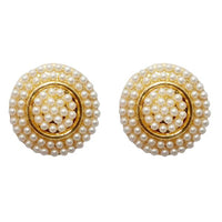 Urbana Pearl Gold Plated Stud Earrings - 1310022