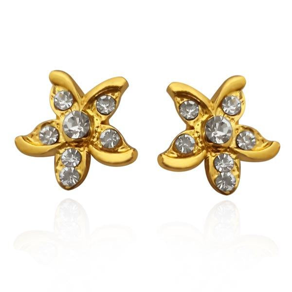 Kriaa Gold Plated  Austrian Stone Stud Earrings