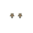 Kriaa Austrian Stone Gold Plated Stud Earrings - 1310053