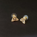 Kriaa Pearl Stud Gold Plated Earrings - 1310084