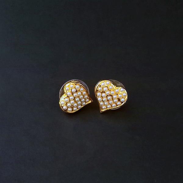 Kriaa Pearl Stud Gold Plated Earrings - 1310085