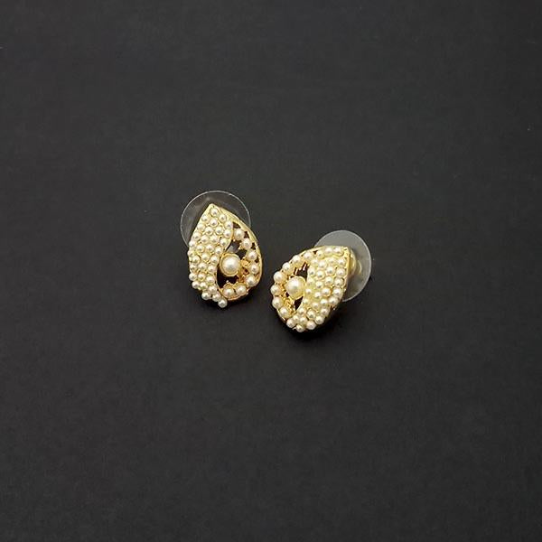 Kriaa Gold Plated Pearl Stud Earrings - 1310175