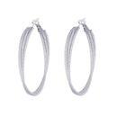 Kriaa Zinc Alloy Silver Plated Hoop Earrings - 1310204A