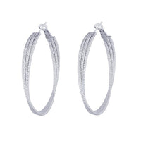 Kriaa Zinc Alloy Silver Plated Hoop Earrings - 1310204A