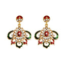 Kriaa Meenakari Austrian Stone Gold Plated Dangler Earrings