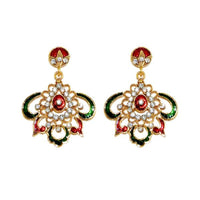 Kriaa Meenakari Austrian Stone Gold Plated Dangler Earrings