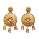 Kriaa Brown Austrian Stone Gold Plated Dangler Earrings - 1310550