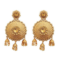 Kriaa Brown Austrian Stone Gold Plated Dangler Earrings - 1310550