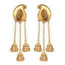 Kriaa Brown Austrian Stone Gold Plated Dangler Earrings - 1310559A